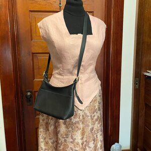 Coach vintage small black leather crossbody 90's hobo classic